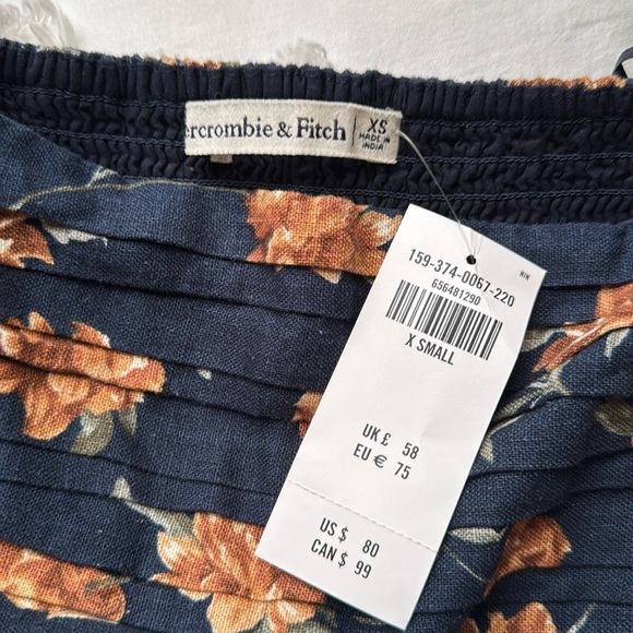 NWT Abercrombie & Fitch Emerson Linen-Blend Puff Sleeve Mini Dress Size XS - Picture 13 of 15